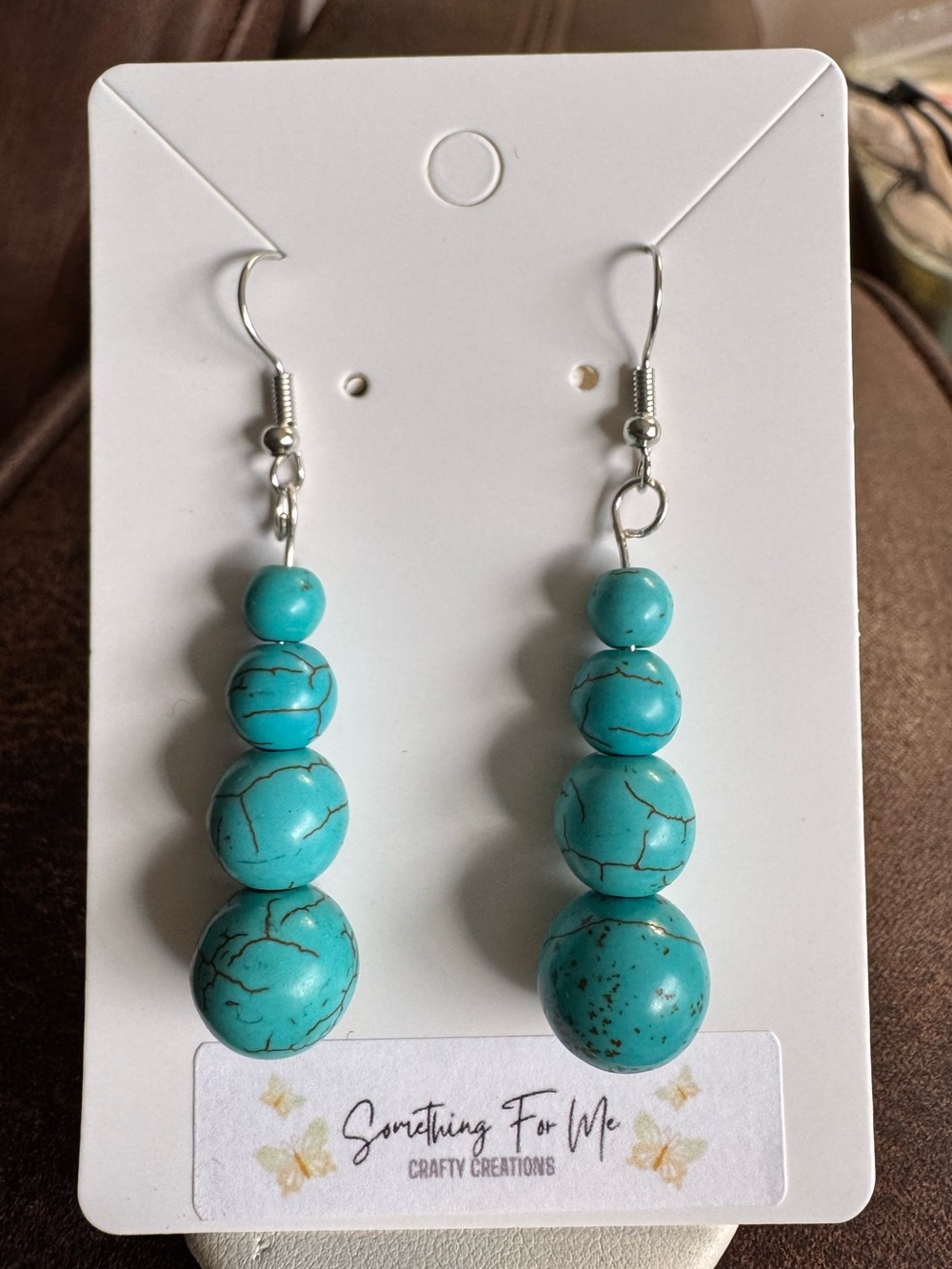 Handmade Turquoise Beaded Drop Earrings